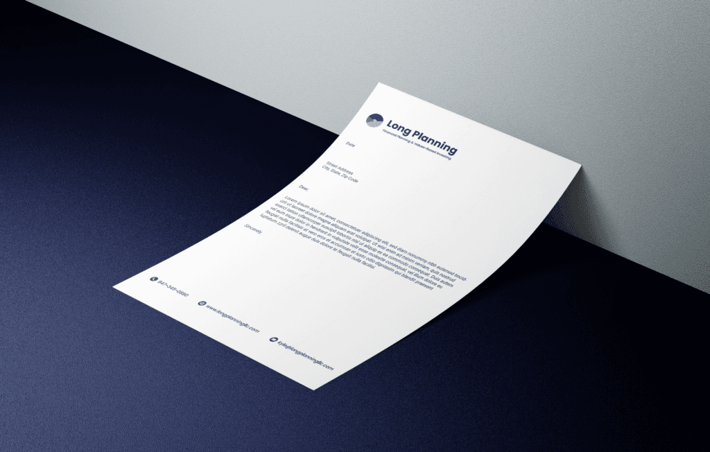 Long Planning Letterhead Mockup